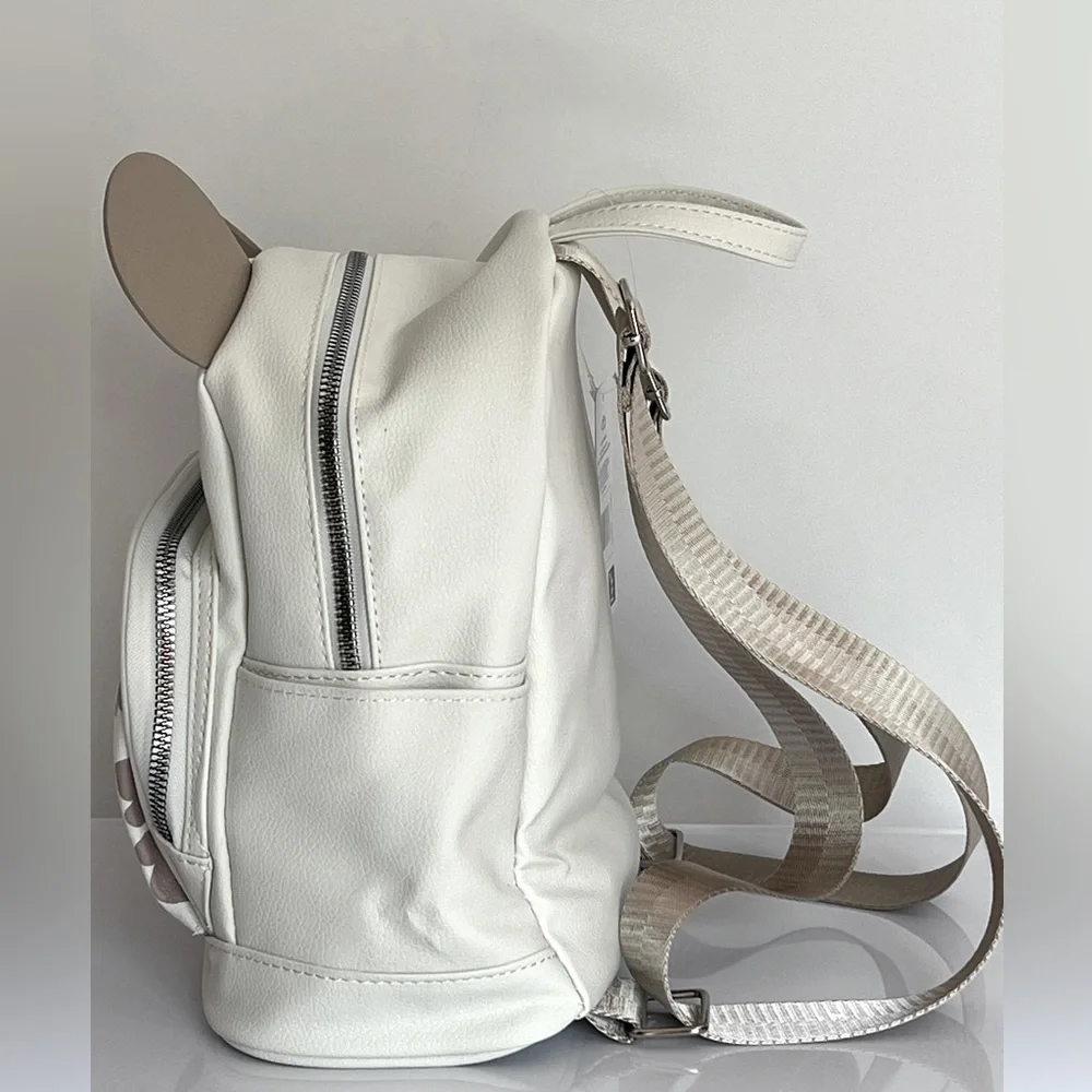 Adorable Khaki and Cream Mickey Mouse Backpack with Iconic Ears.  New with Tags. - Picture 3 of 14